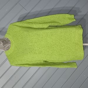 Misslook neon green confetti knit crew neck sweater